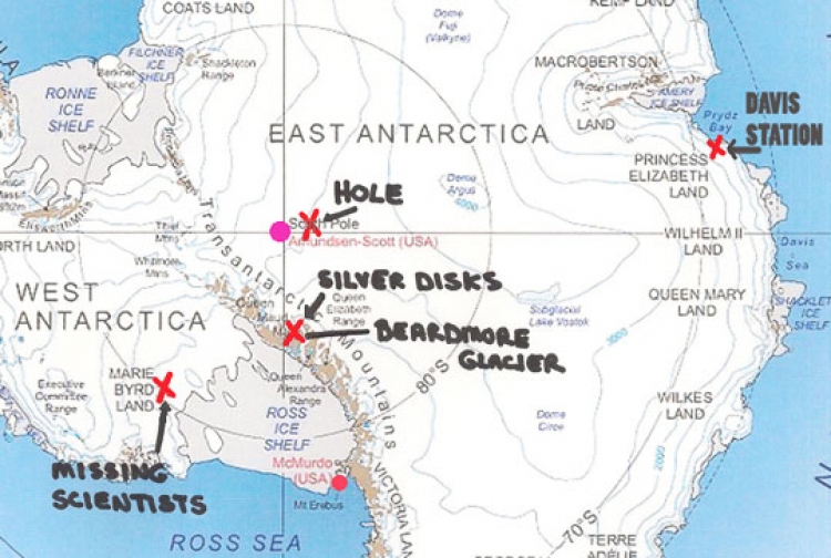 Bývalý inženýr US Navy potvrzuje a ukazuje na mapě: Na Jižním pólu se nachází základna mimozemské civilizace
