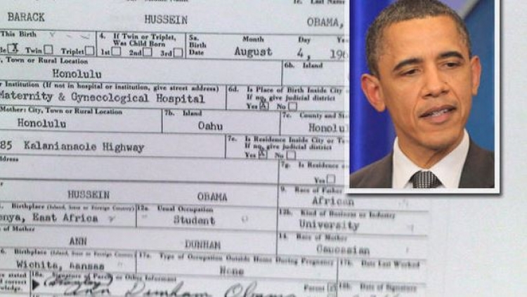 Potvrzeno: Obama (Keňan) muslimského vyznání neměl v Bílém domě co dělat, jeho rodný list je padělek