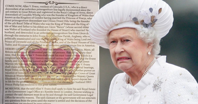 Odstup, královno! Američan tvrdí, že je právoplatným králem Velké Británie a dává lhůtu na rozloučenou